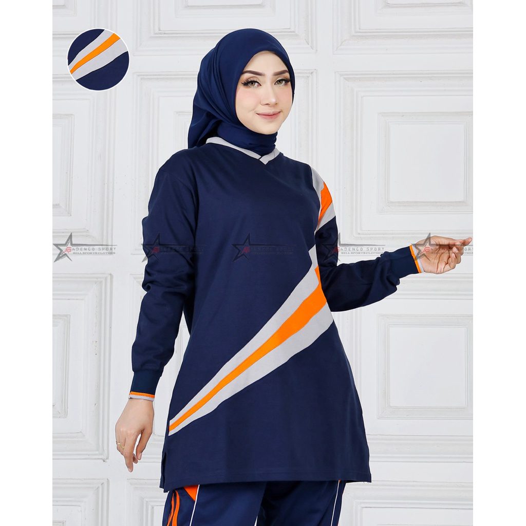 Baju Senam Tunik Muslimah / Atasan Kaos Olarhaga Senam Wanita Tunik Muslimah / Baju senam Muslimah