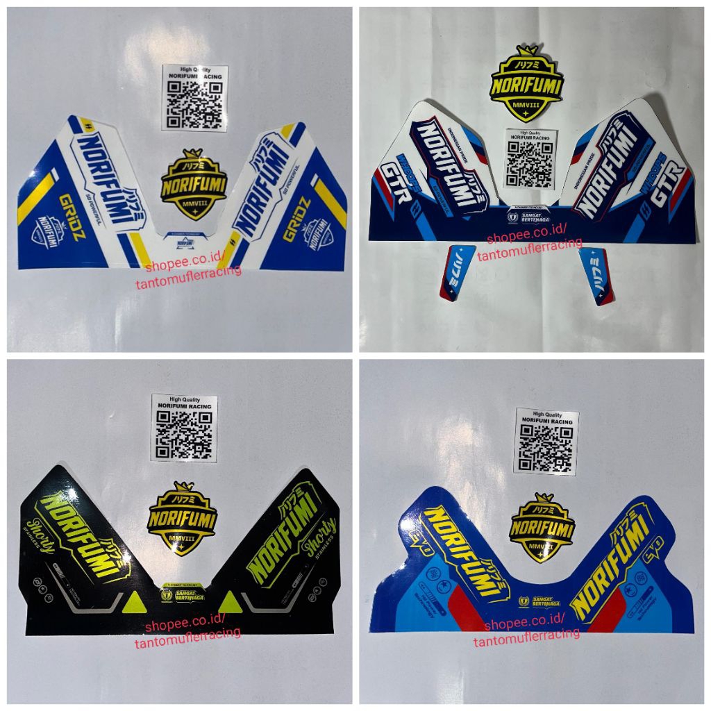STIKER KNALPOT NORIFUMI | EMBLEM NORIFUMI GRIDZ GTR EVO SHORTY GANDENG TAHAN PANAS