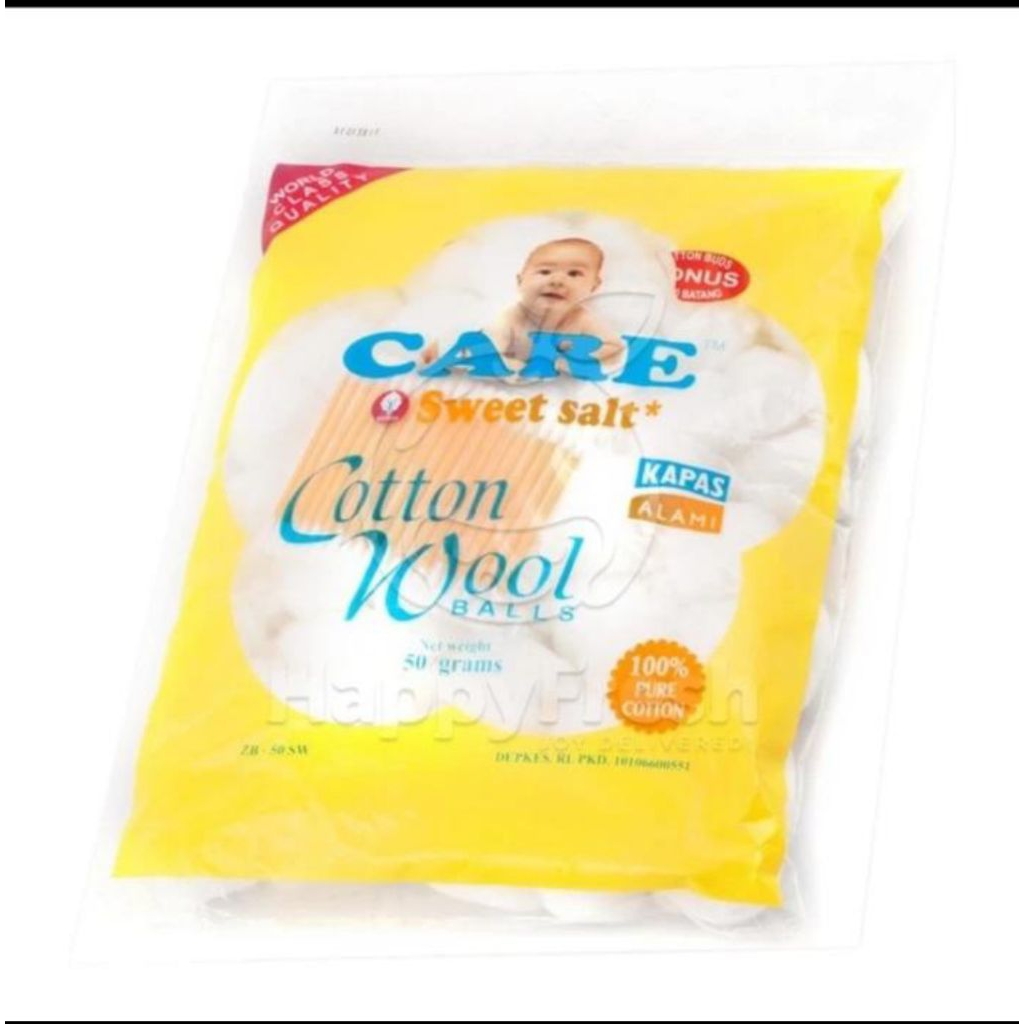 

Care Sweet Salt Cotton Wool 50gr /Kapas Bulat Untuk Bayi Fres Cotton Buds