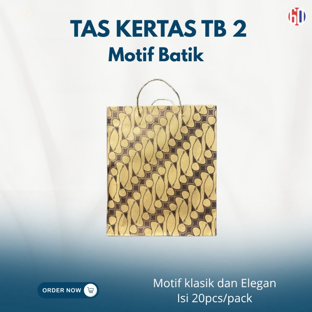 

Toko plastik 60- Tas Kertas Souvenir TB 2 Ukuran 21.5x19 x8 cm - Polos & Batik / Goodie Bag / Kemasan Bingkisan.