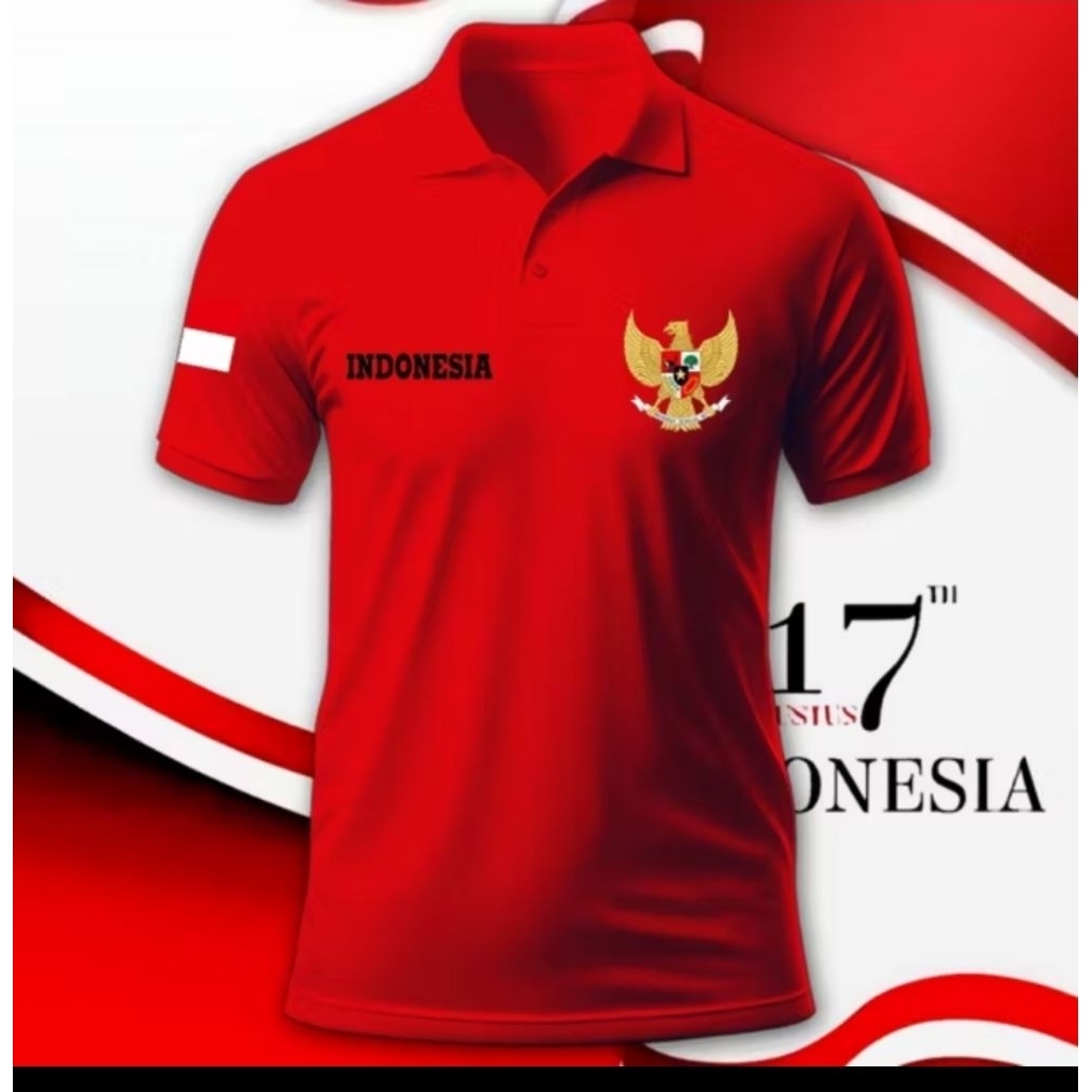 kaos polo tshirt INDONESIA GARUDA ///(10 MOTIF) KAOS KERAH 17 AGUSTUS 2025 PRIA WANITA DEWASA / KAOS