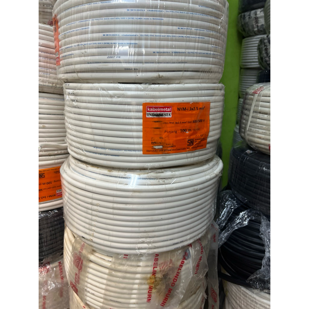 Kabel Metal NYM 3x2.5 Tunggal Putih 100m / NYM 3x2,5 mm 3x2.5mm Metal 100m