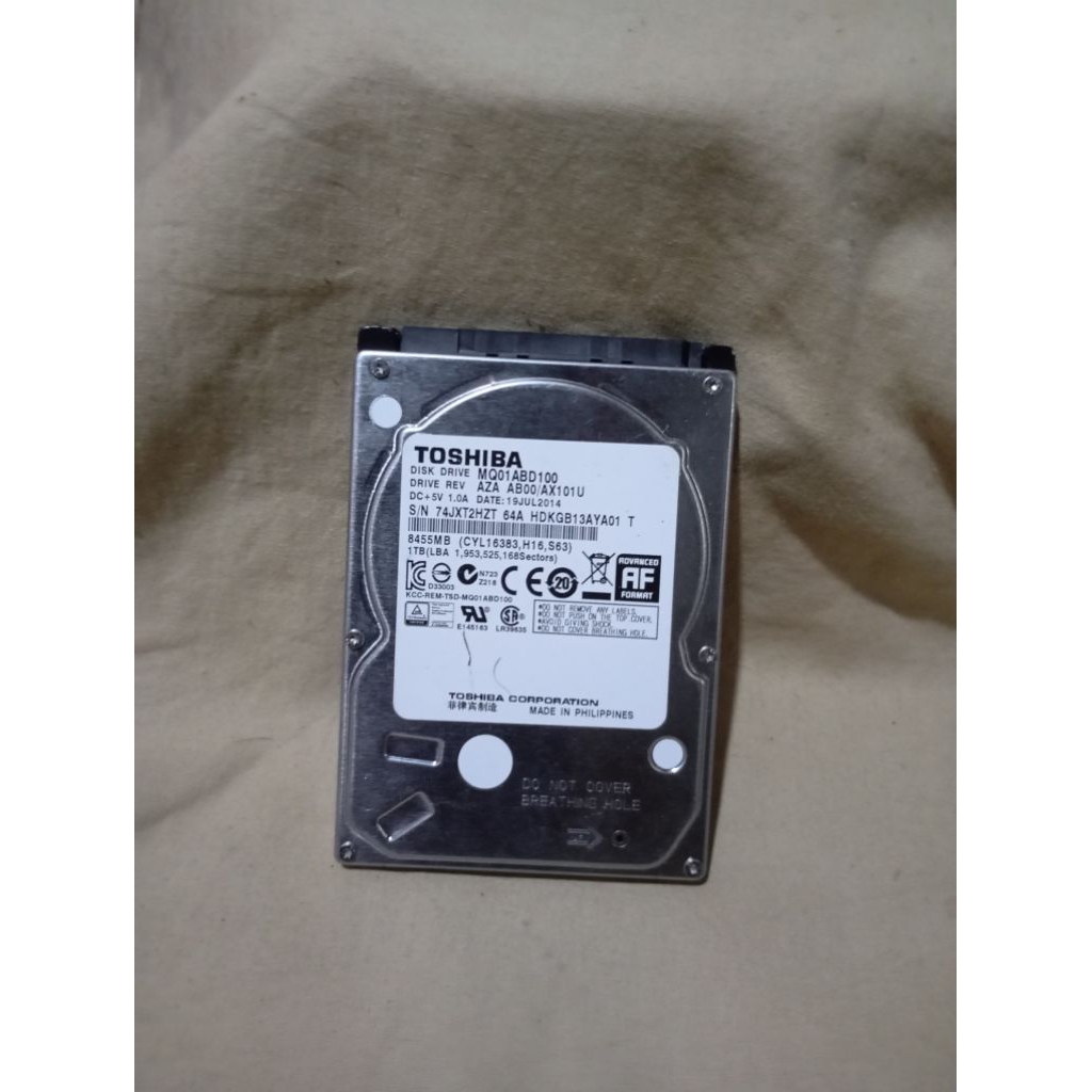 hdd laptop Toshiba original 1tb