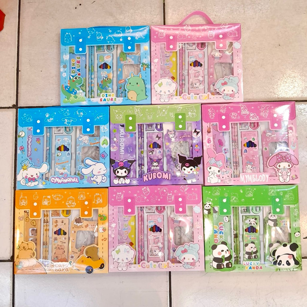 

PAKET SET ALAT TULIS 6in1 KUROMI CINNAMOROLL CAYBARA MELODY//STASIONERY SET