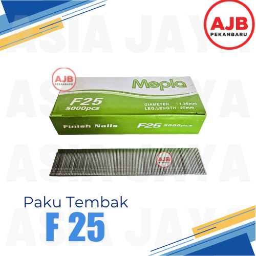 

(/KTK) PAKU TEMBAK F 25 ISI STAPLES AIR NAILER FINISH NAILS MEPLA PNEUMATIC GUN STALE