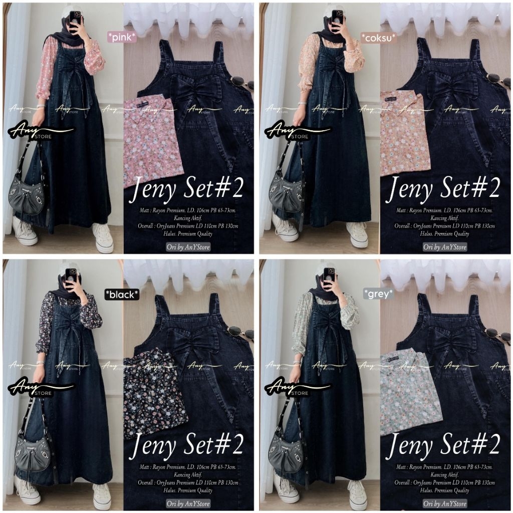 [[ READY TERBARU ]] JENY SET OVERALL BY ANY ERLISSA DRESS BY SIGNADILA KAYESA SET #2 ORIGINAL UWAIS 
