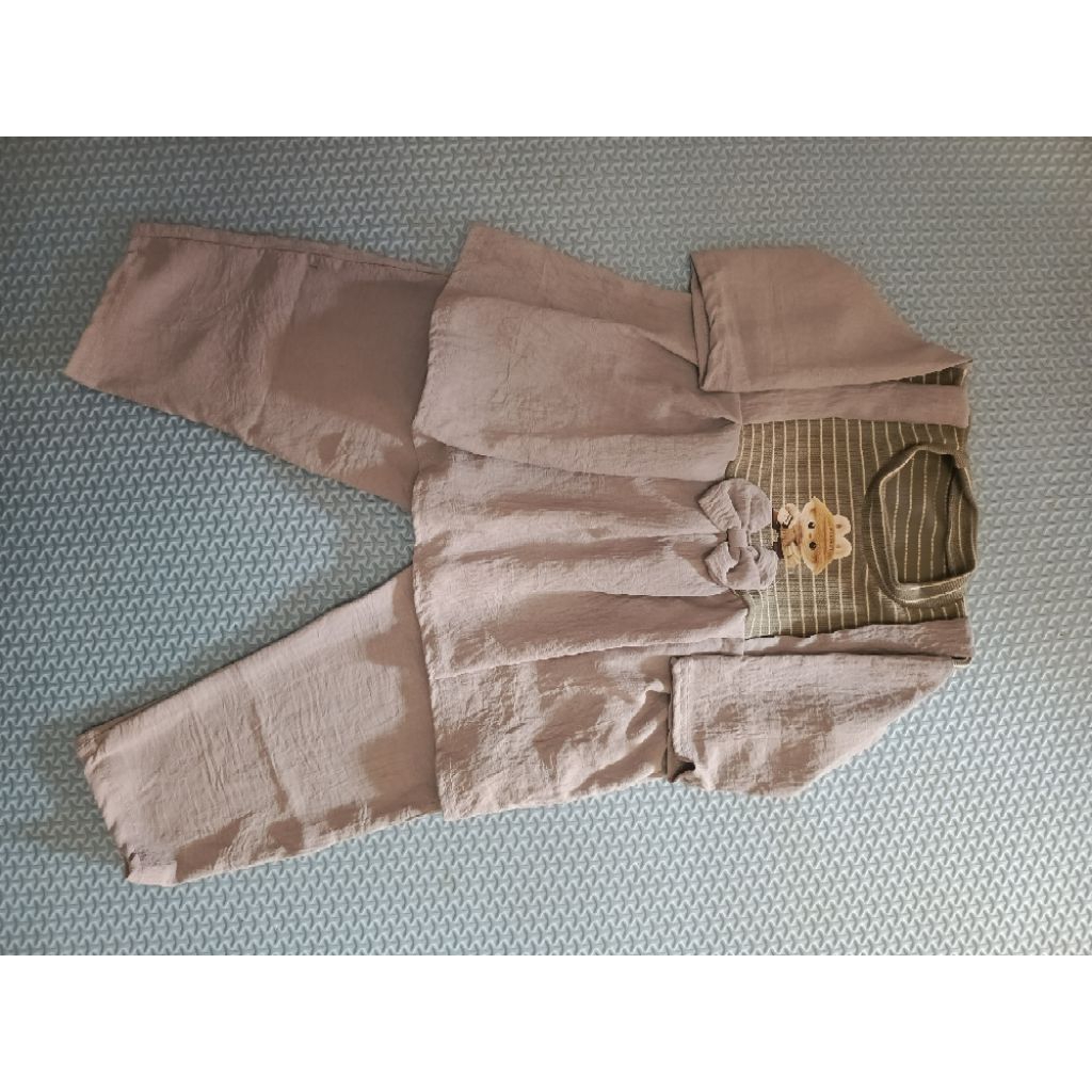 setelan anak perempuan crinkle/setelan ngaji