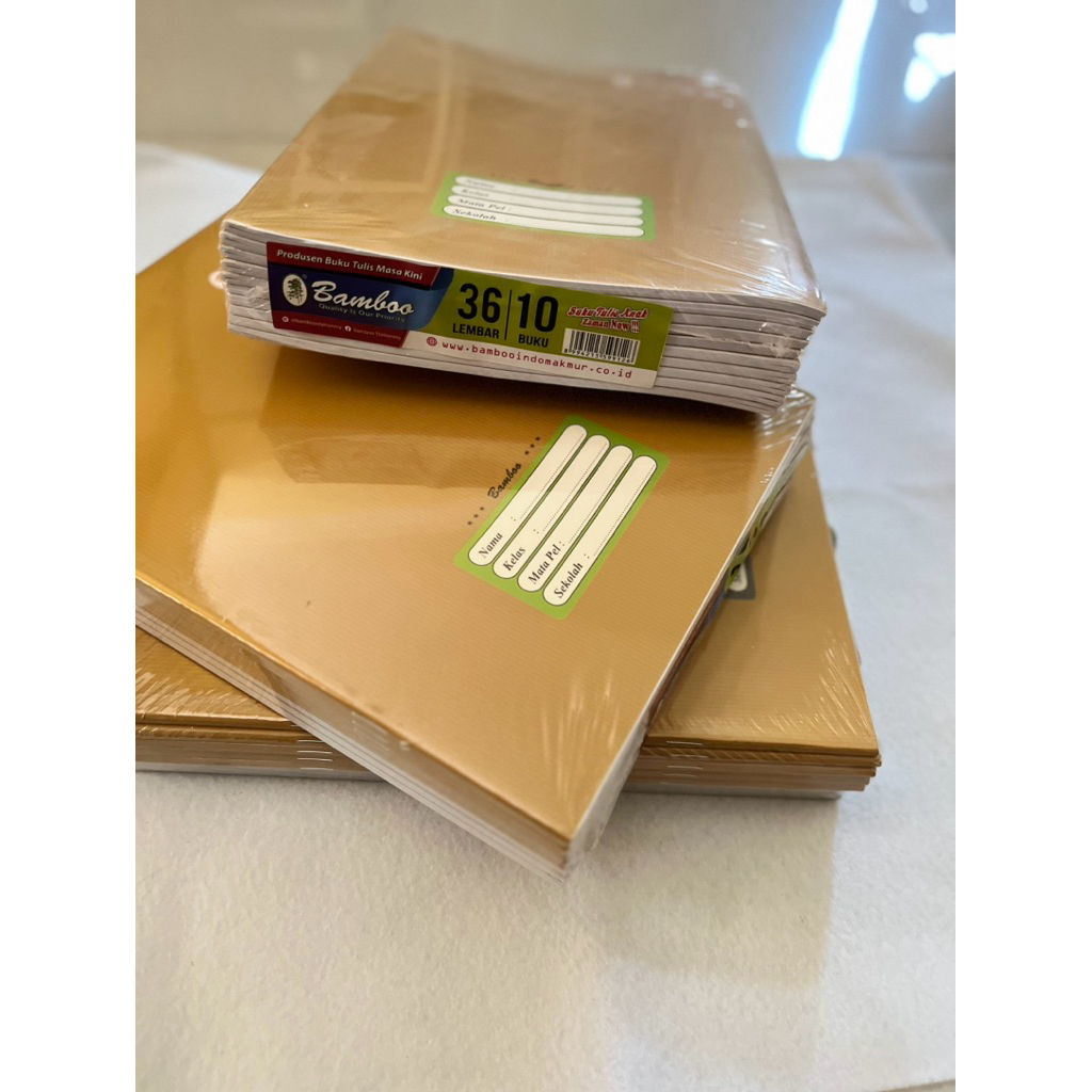 

buku tulis bamboo craf boxy 36 lembar (1pak isi 10buku)