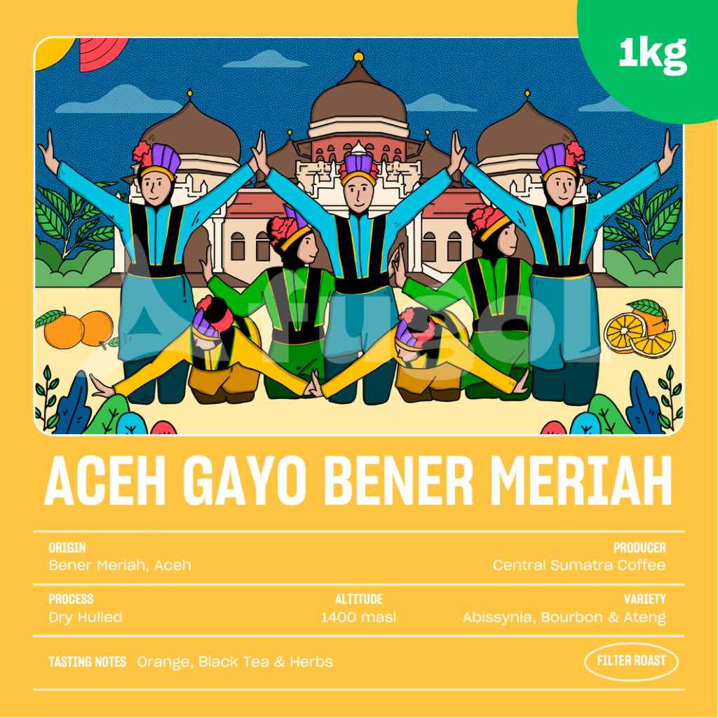 

Kopi Arabika ACEH GAYO BENER MERIAH (1 KG) Single Origin Specialty Coffee Beans