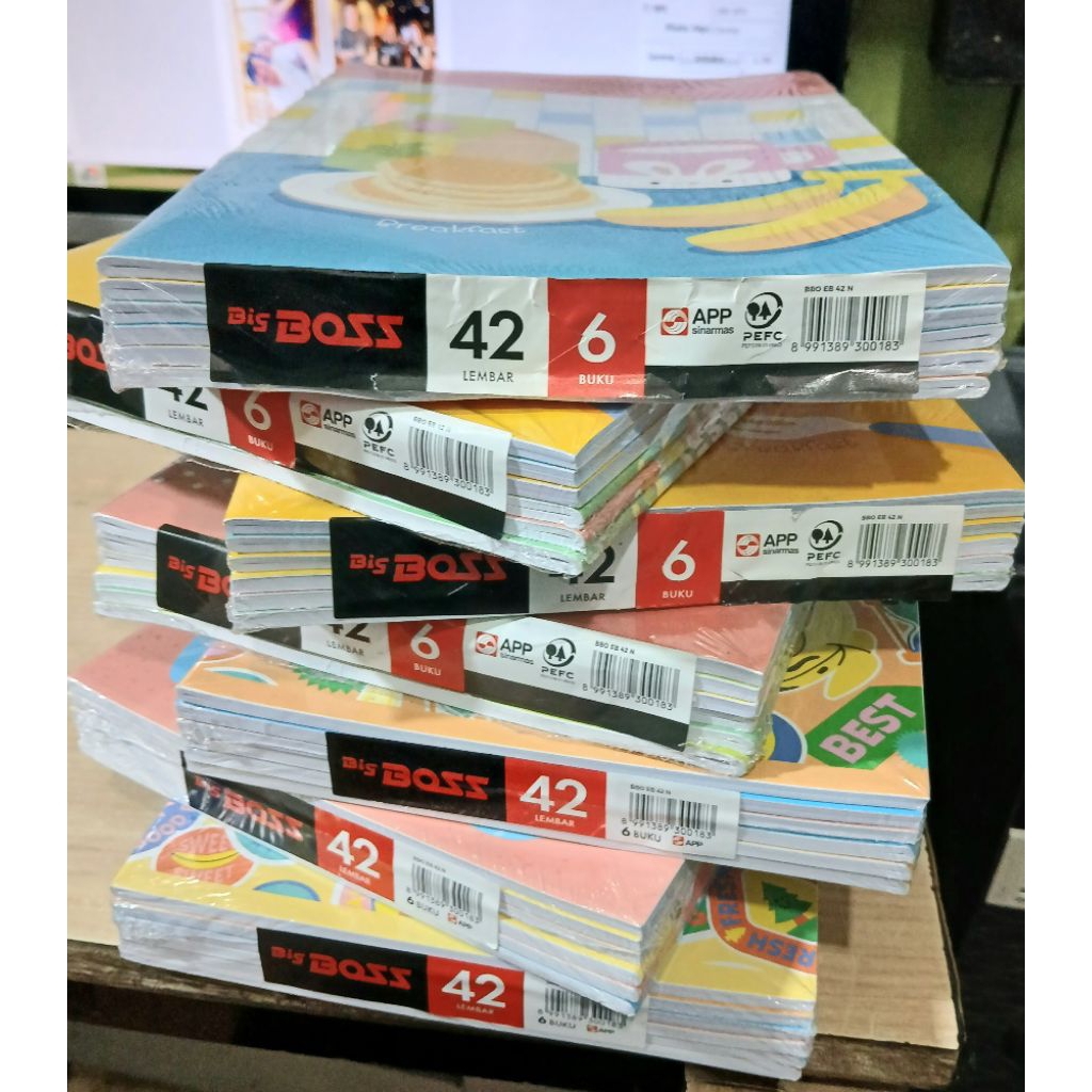 

BUKU TULIS BIG BOS 1 PAK ISI 6 ISI 42 LEMBAR PERLENGKAPAN SEKOLAH