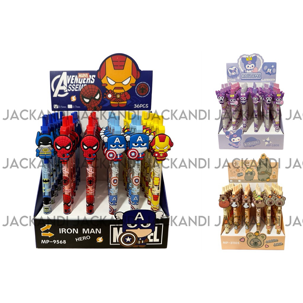 

Ay00! GROSIR Paket Usaha Pensil Mekanik Karakter Kartun Lucu Set isi 36 pcs