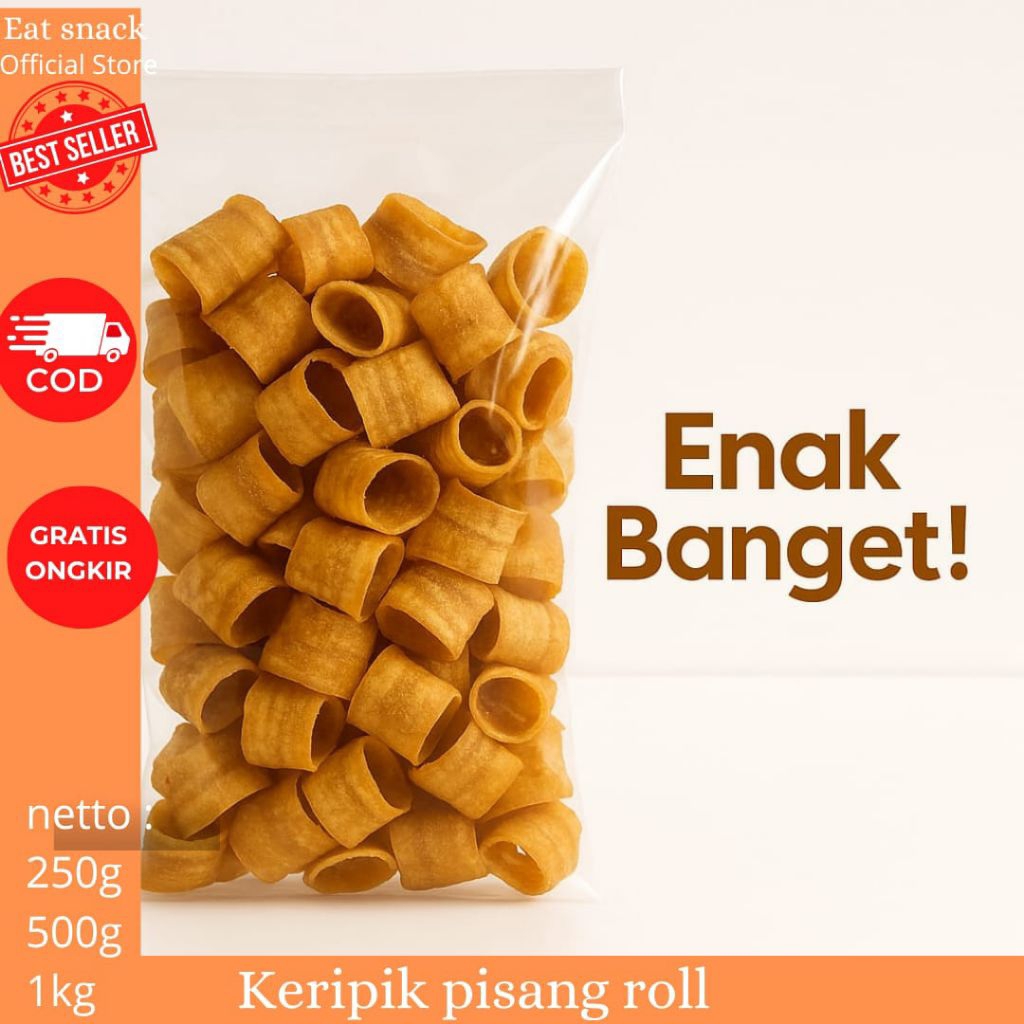

keripik pisang roll gurih asin250GR,1kg