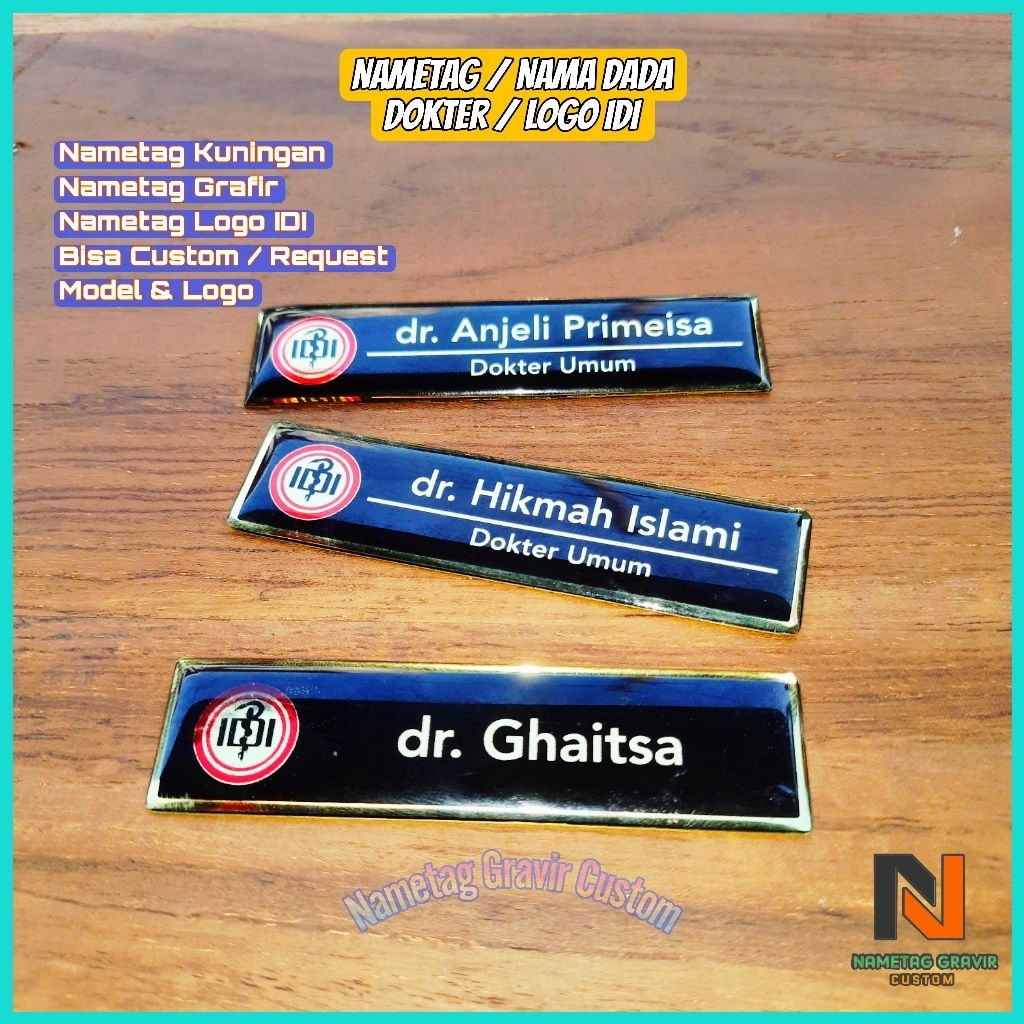 

Nametag Papan Nama Dada Nametag Kuningan Nametag Grafir Logo Custom Bahan Kuningan Resin Magnet atau Peniti