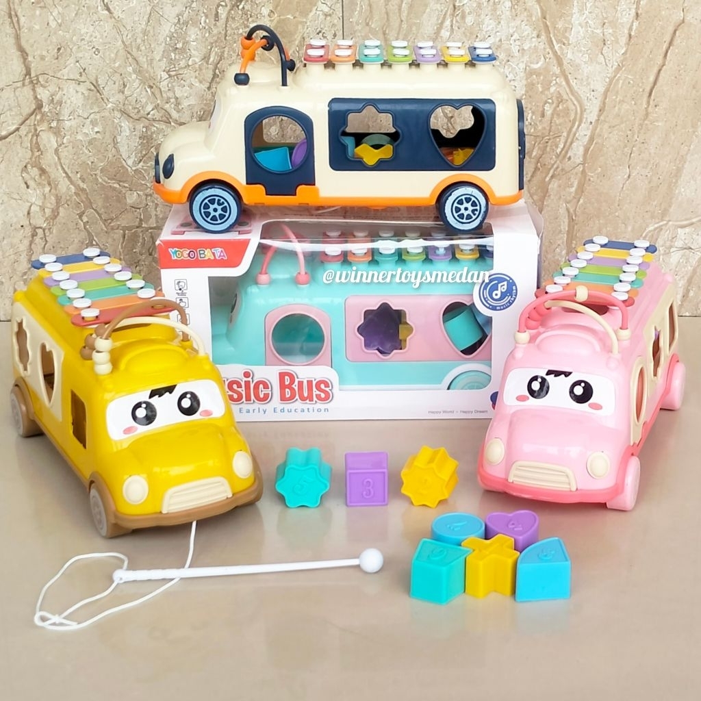 Mainan Alat Music Anak Xylophone Funny Xylophone / Truck xylophone AU01 / Music Bus Xylophone YE 20