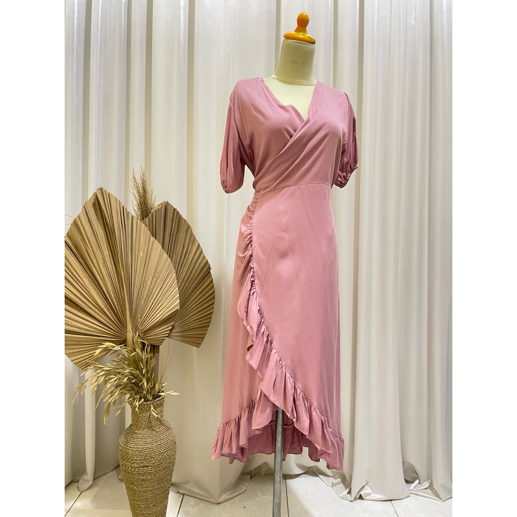 Sila Dress Lengan Pendek/Kimono Dress V Neck Terbaru/ Mini Dress Korean Style Terkini.