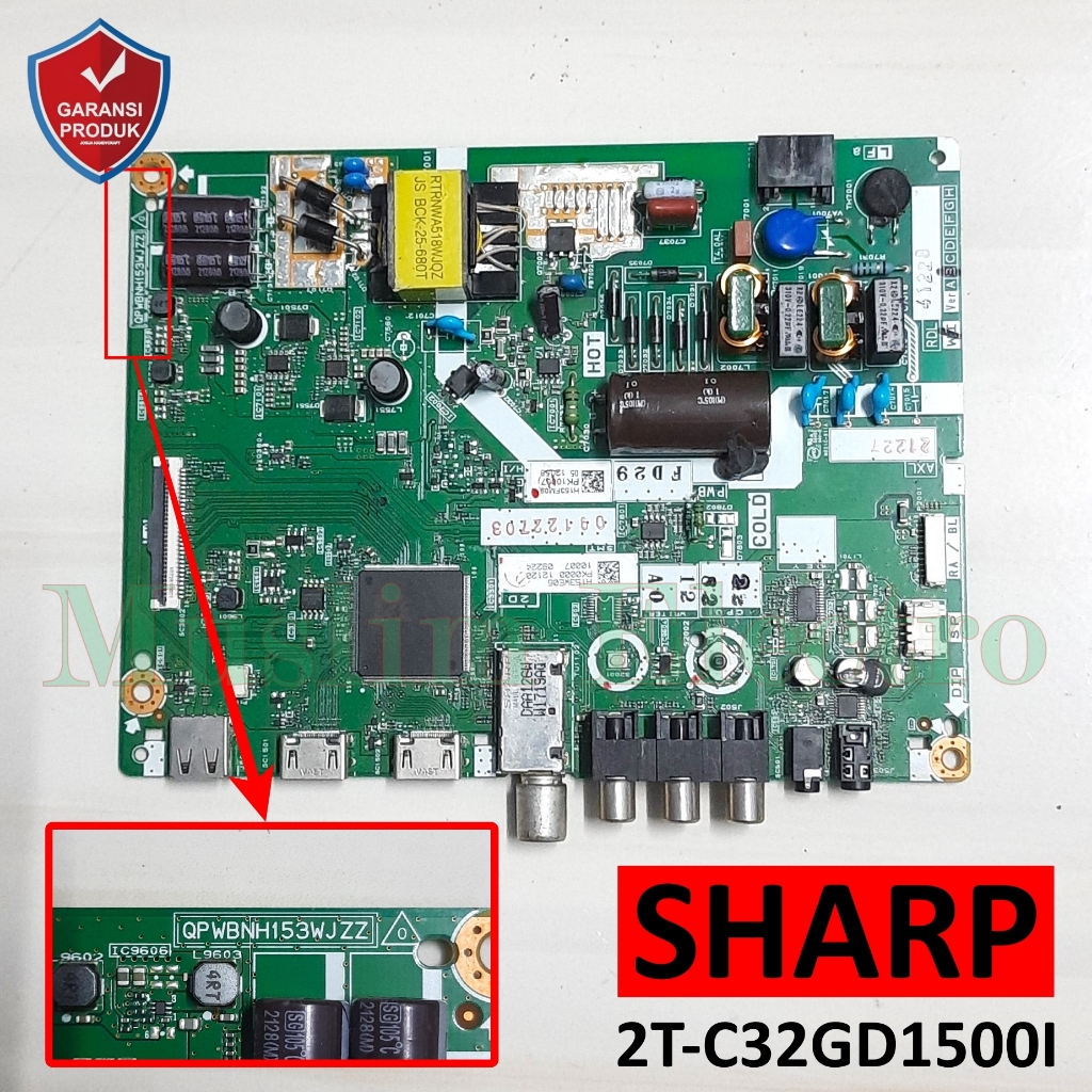 Mainboard LED TV Sharp 2T-C32GD1500I C32GD1500I 32GD1500I