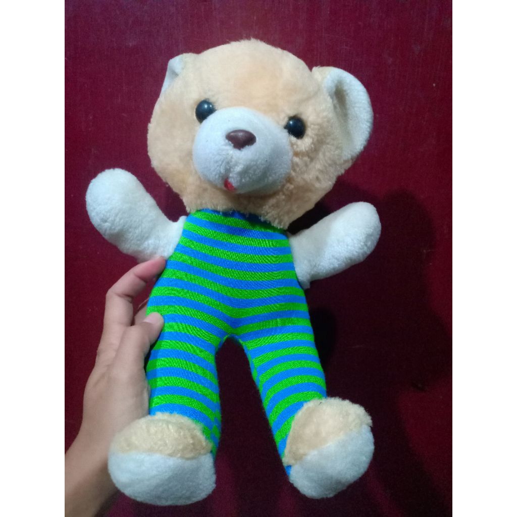 Boneka Teddy bear bunyi kokek mainan bayi