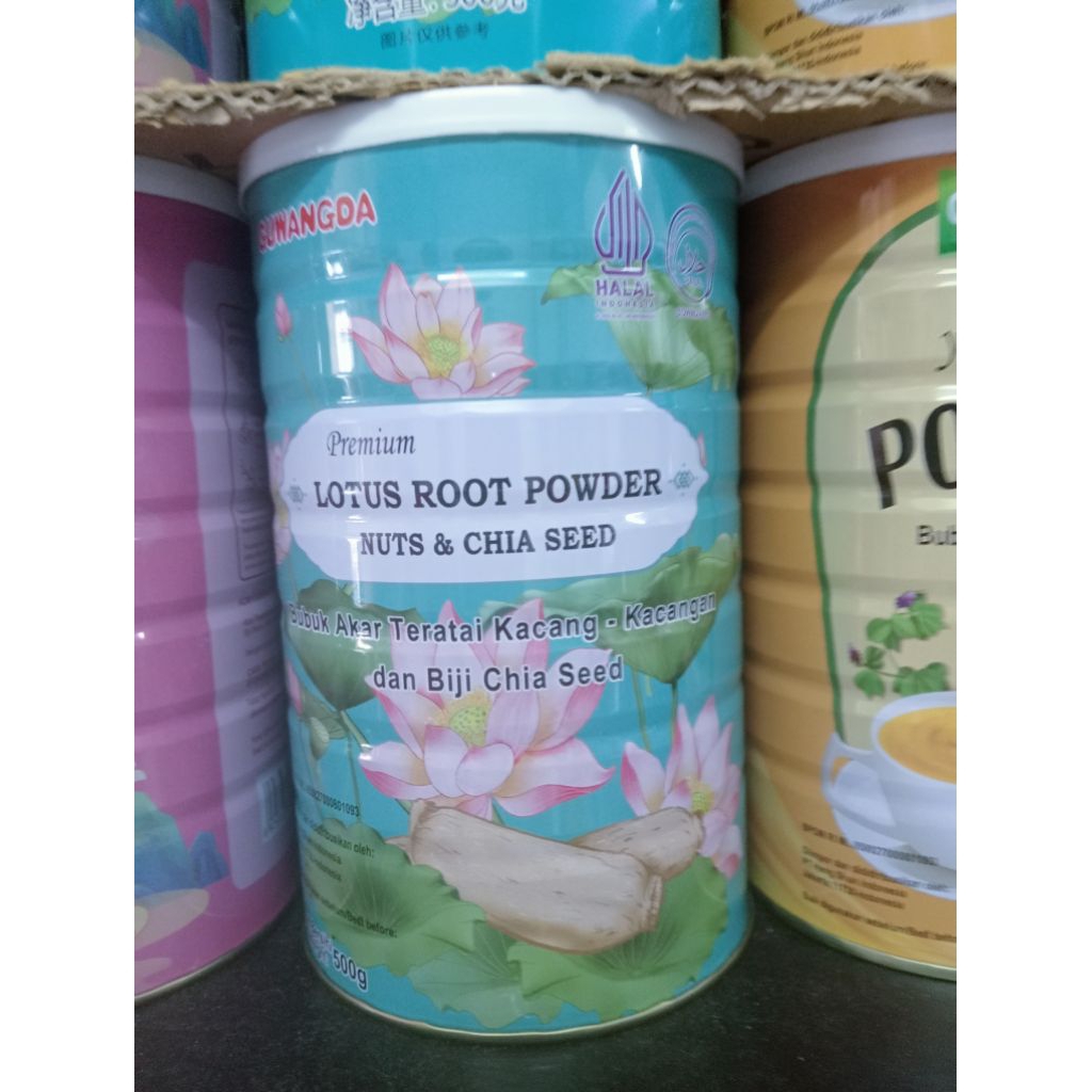 

oufen lotus powder nuts and chia seeds bubuk akar teratai kacang dan chia seeds
