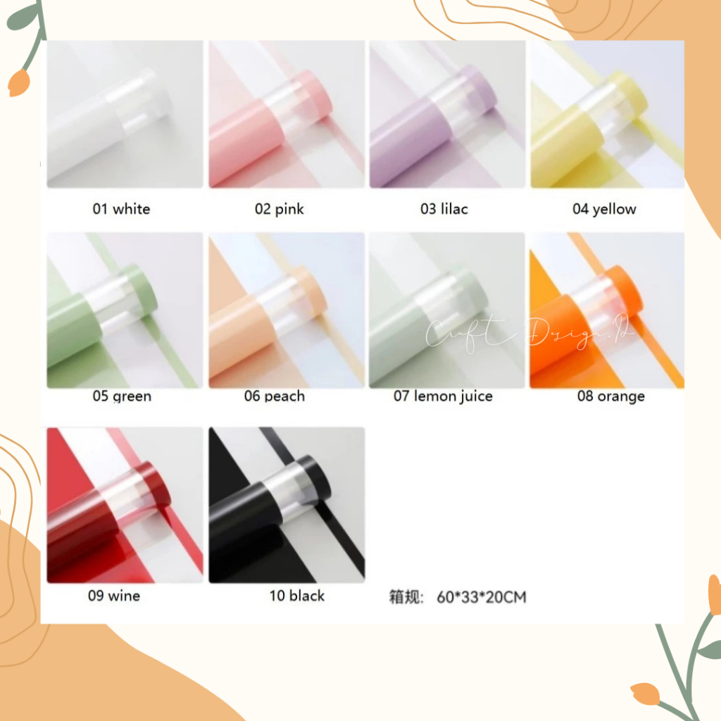 

Kertas Buket Flower Wrapping Varian List Frame Transparant Bening Bi Color Premium Paper Florist Kertas Buket Bunga Korea Cellophane List