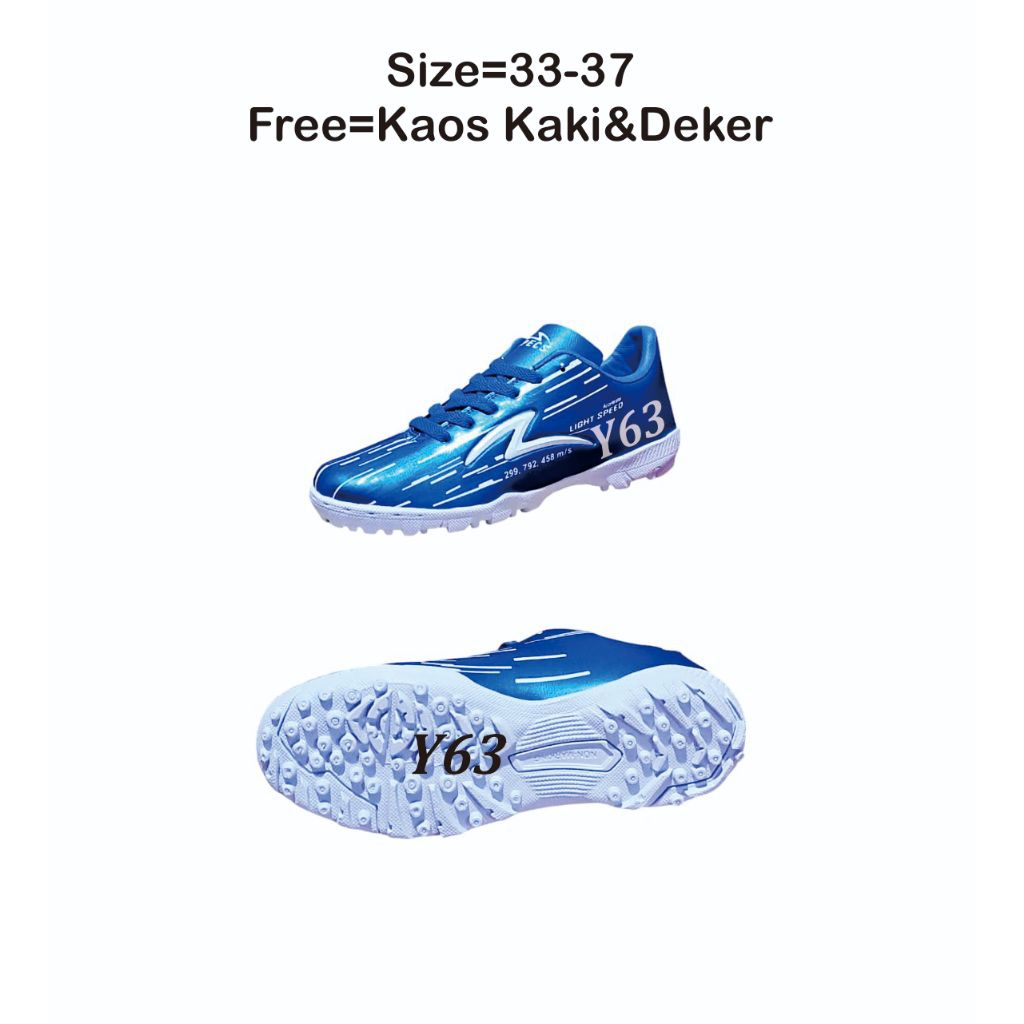 Sepatu Futsal Dan Minisoccer Turf Gerigi Specs Lightspeed LS REBORN Biru-Putih Size 33 - 37
