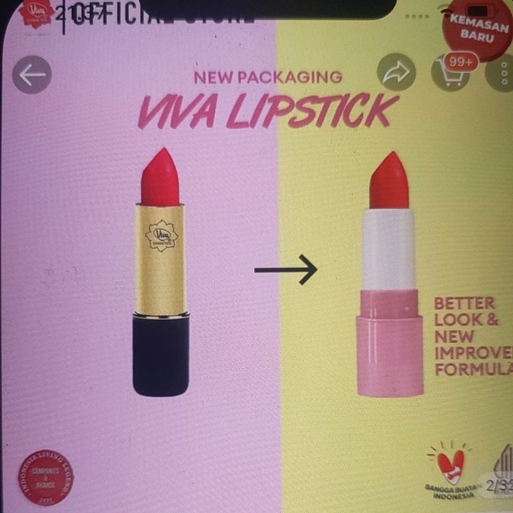 VIVA LIPSTIK WITH SQUALANE AND MINERAL OIL ORIGINAL BPOM