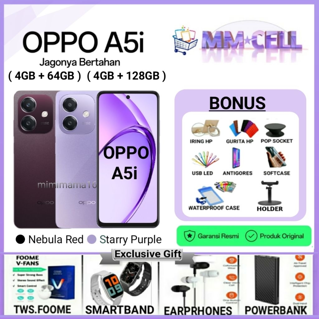 OPPO A5i RAM 4/64 GB | OPPO A5 i RAM 4/128 GB  GARANSI RESMI OPPO INDONESIA