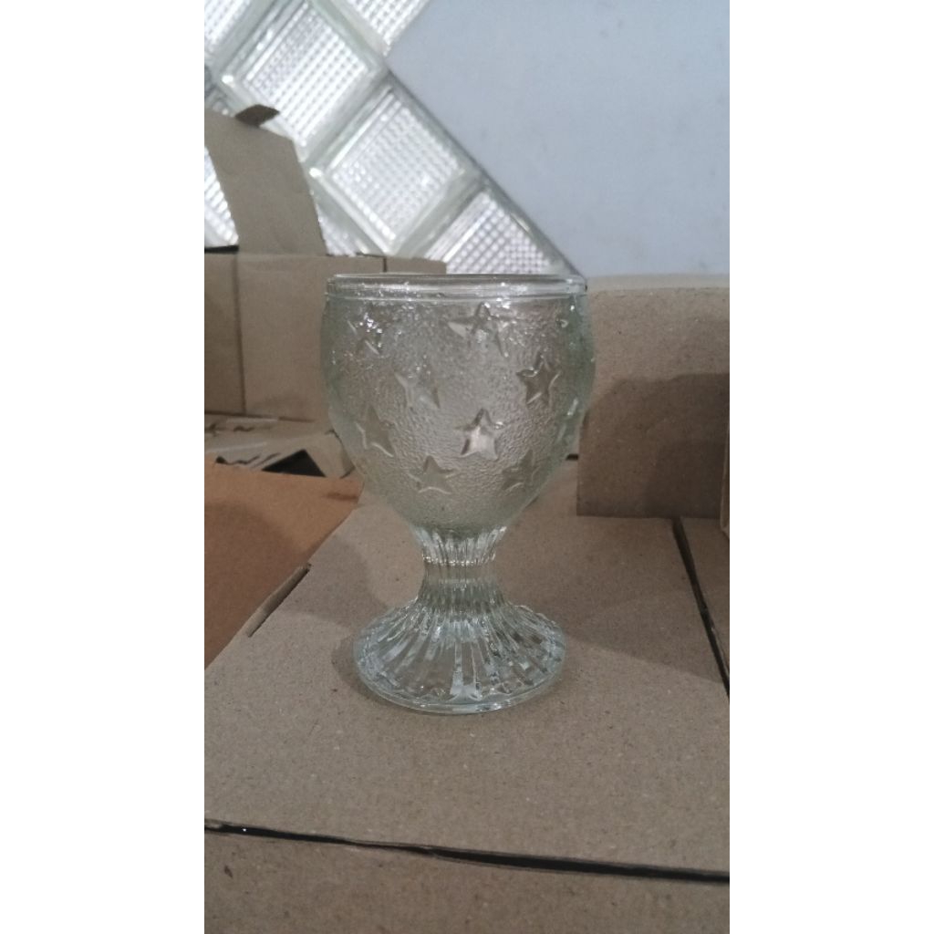 Gelas kaca set isi 6pcs 200ml diameter 7cm | gelas lucu gelas kaca tebal gelas esthetic