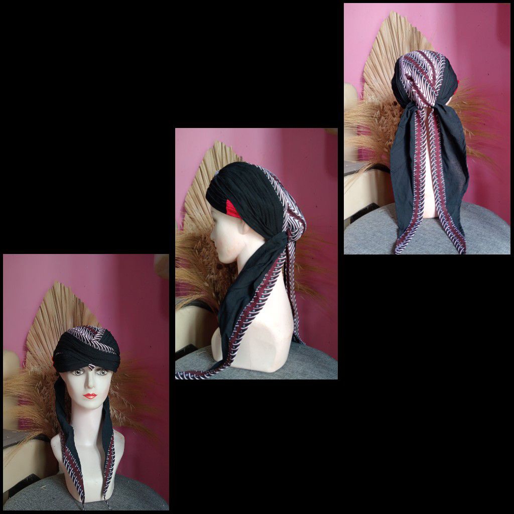 Blangkon Lipat Jogja samurai putih sliwir polos hitam batik