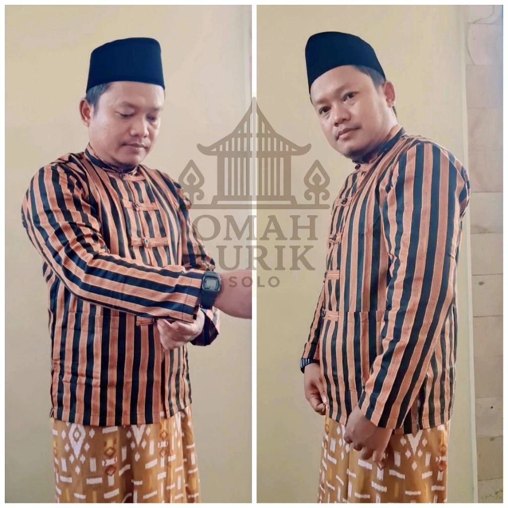 Baju Koko Pria /Koko lurik shanghai dewasa/ koko shanghai lurik/ Kemeja Koko Lurik/ baju koko lurik 