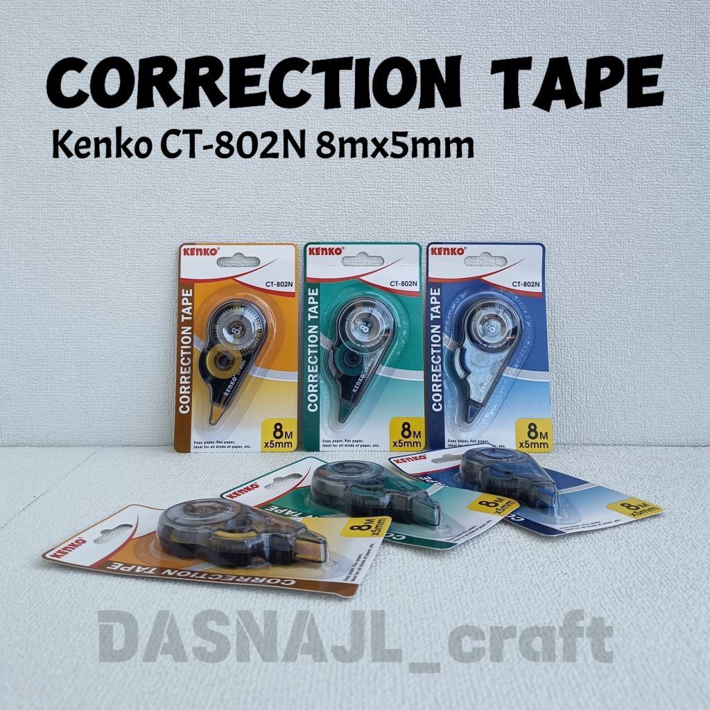 

( 1 pcs ) Correction Tape Kenko CT-802N 8mx5mm Tipe-X Kertas Stipo Kertas Tip Ex Kertas Roll Koreksi Pena Pita Koreksi