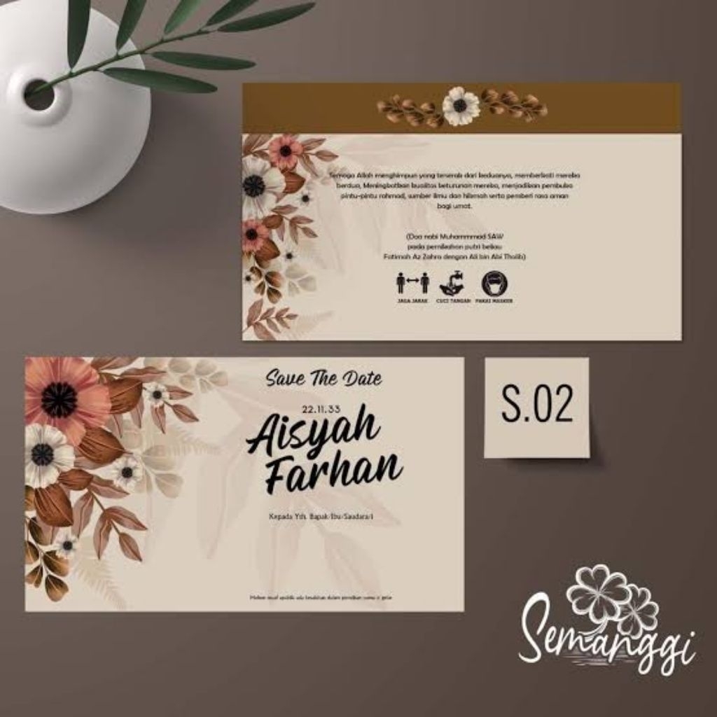 Undangan Cetak Semanggi 02 (Free Plastik Undangan)