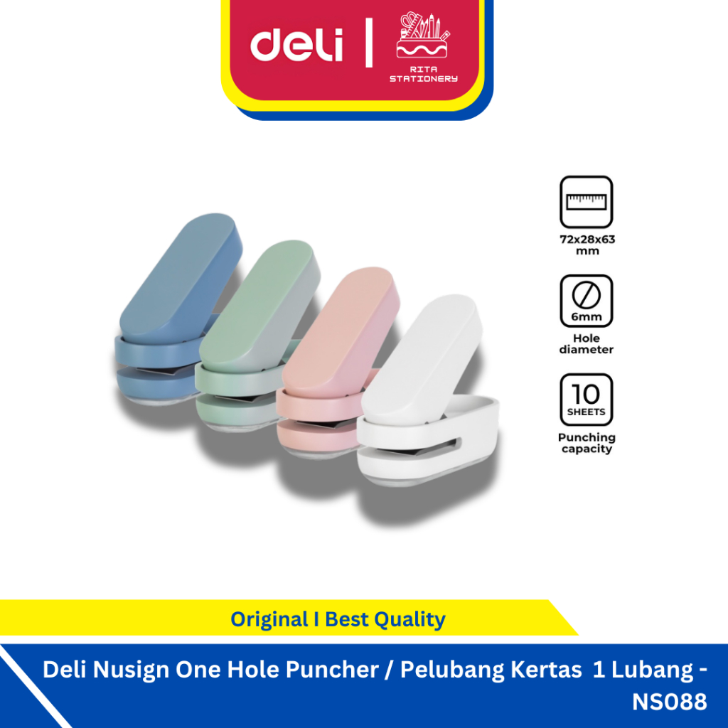 

Deli Nusign One Hole Punch/Pembolong Kertas Kapasitas 10 Lembar NS088