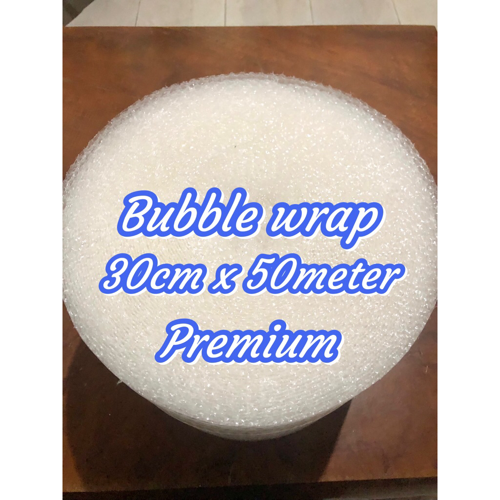 

BUBBLE WRAP ROLL 30cm x 50m HITAM/BENING,premium,tebal