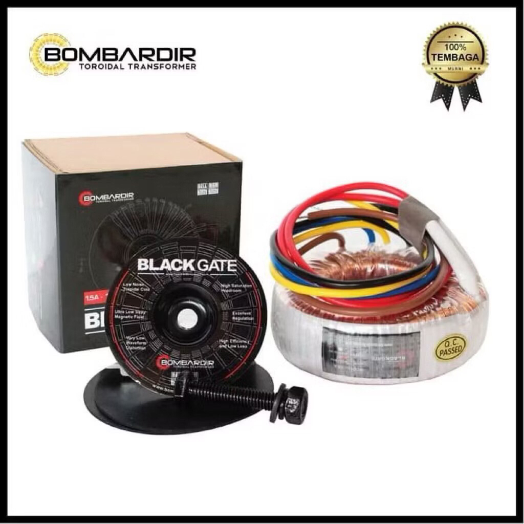 Trafo Toroid BLACKGATE 1,5A 18V NON CT Travo Toroidal 1.5 A NOL 18 V Travo Donut 1.5A 18V BLACK GATE