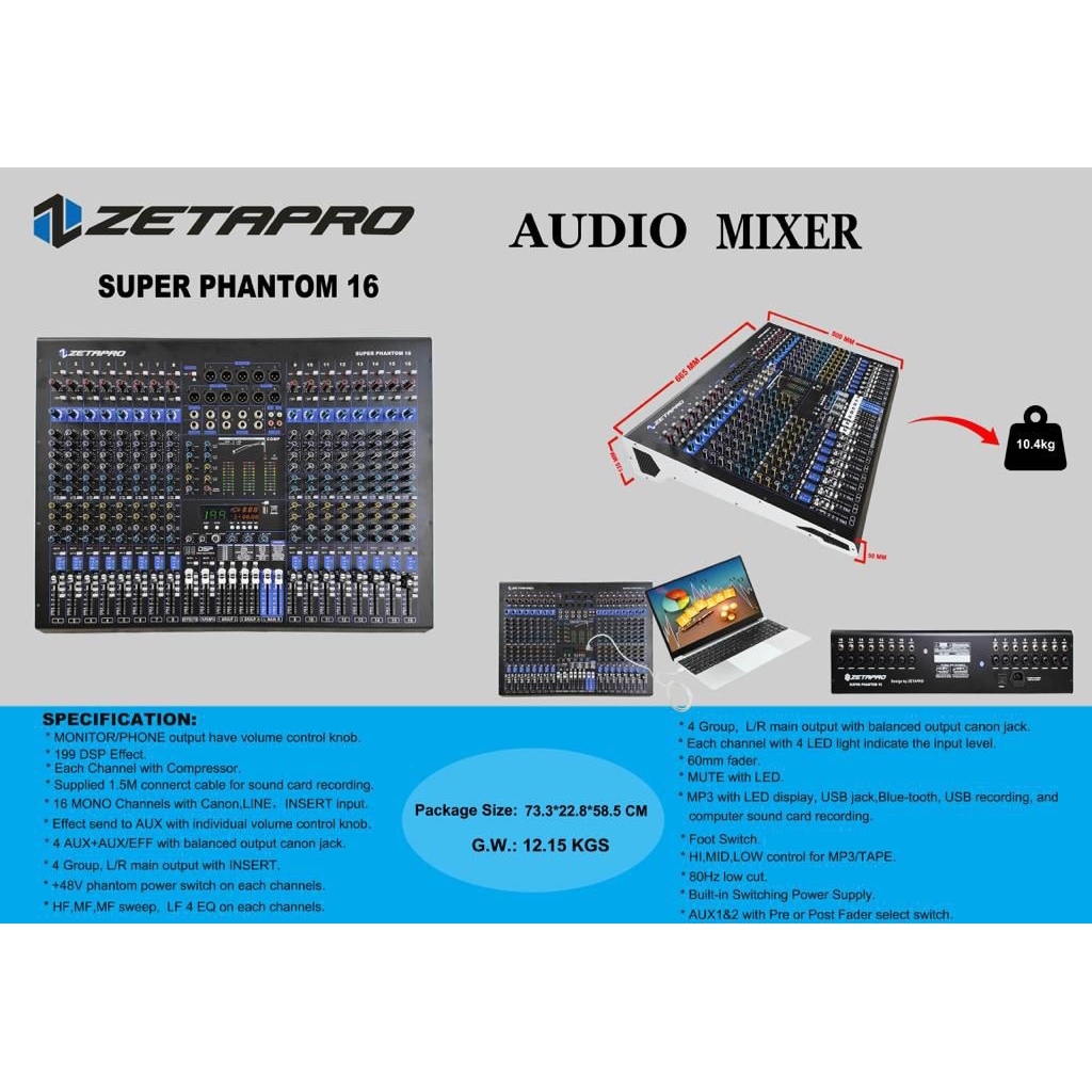 MIXER ZETAPRO SUPER PHANTOM 16 (16CHL)