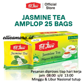 

TEH JAWA JASMINE AMPLOP 25 Bags Teh Instan Celup Aroma Melati 50g