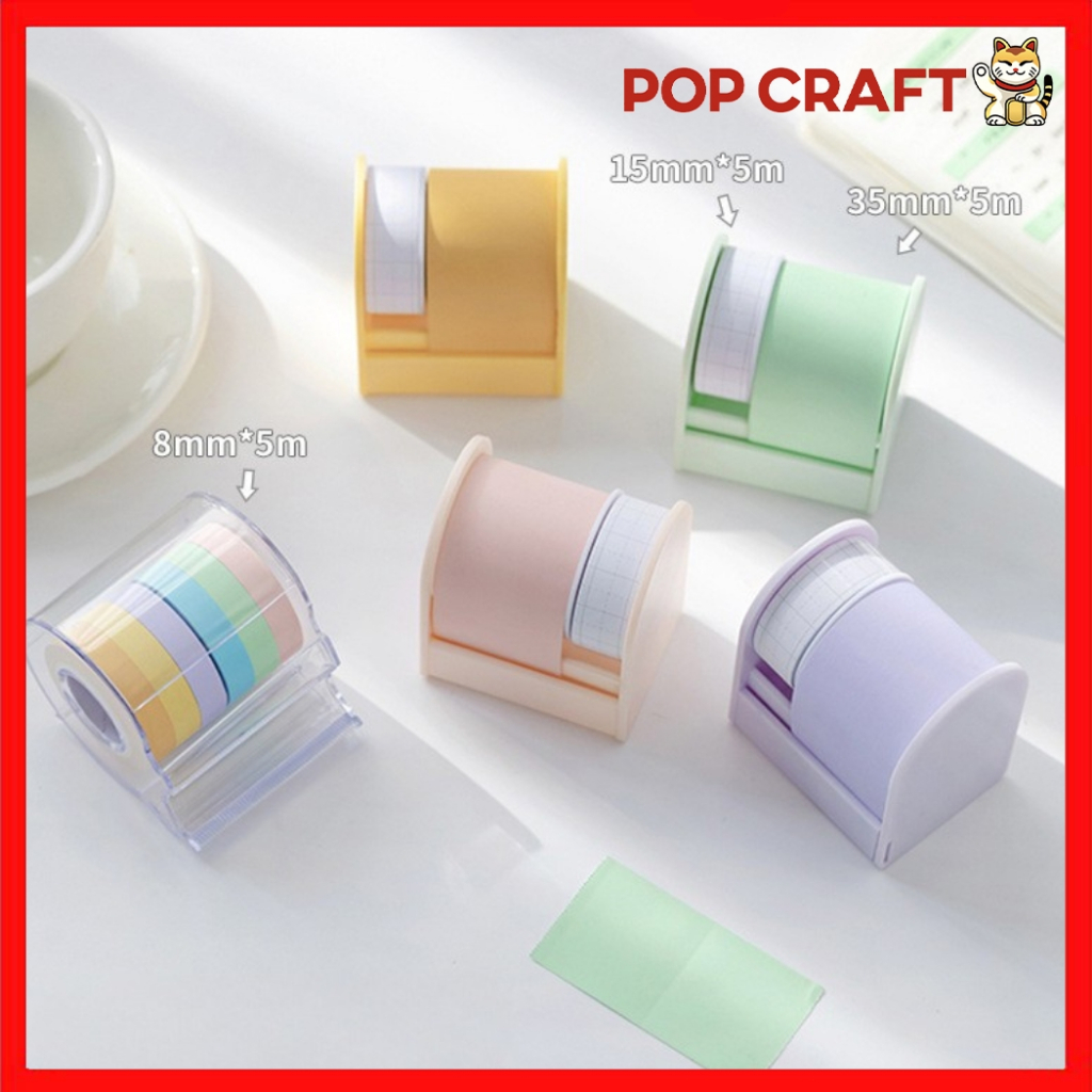 

PC Dispenser Washi Tape Aesthetic Warna Pastel Dispenser Tape Washi Masking Tempat Selotip - RP07