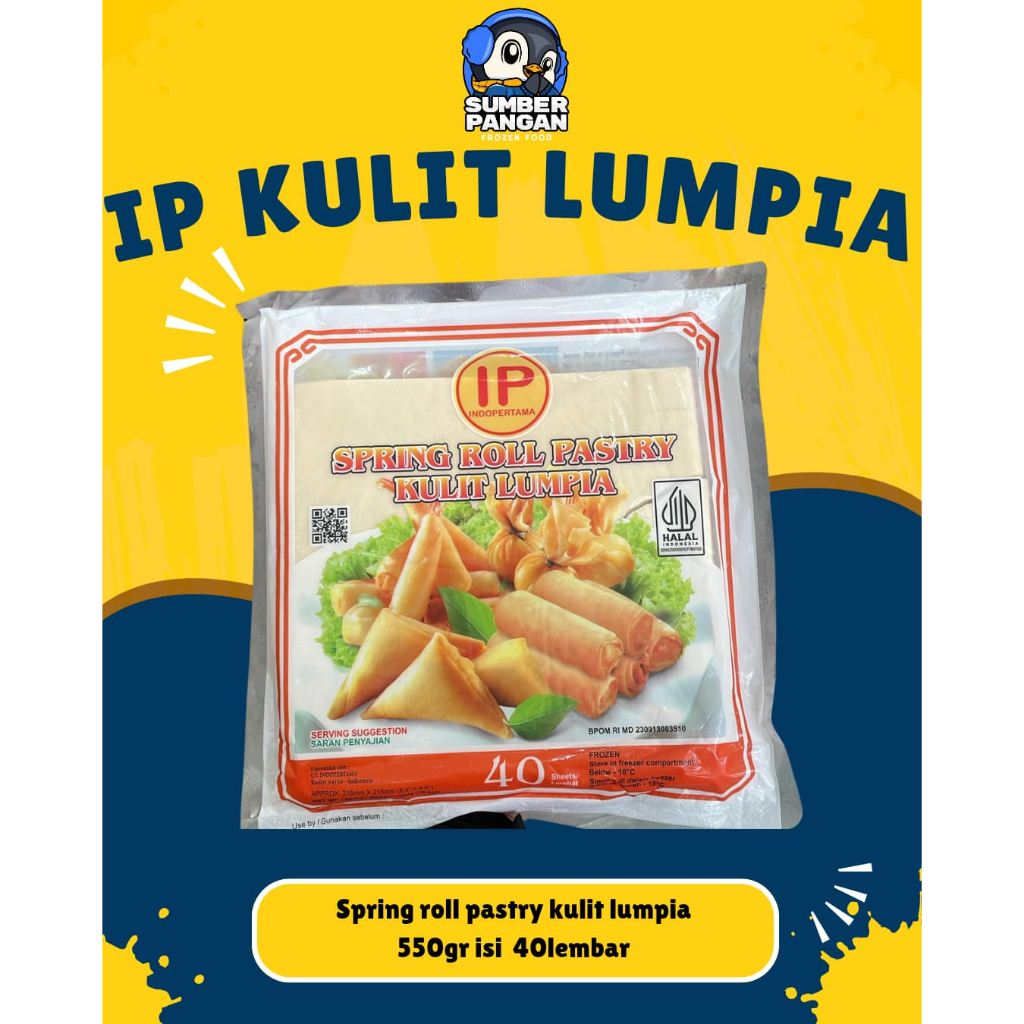 

Ip spring roll 550gr isi 40lembar (kulit lumpia)