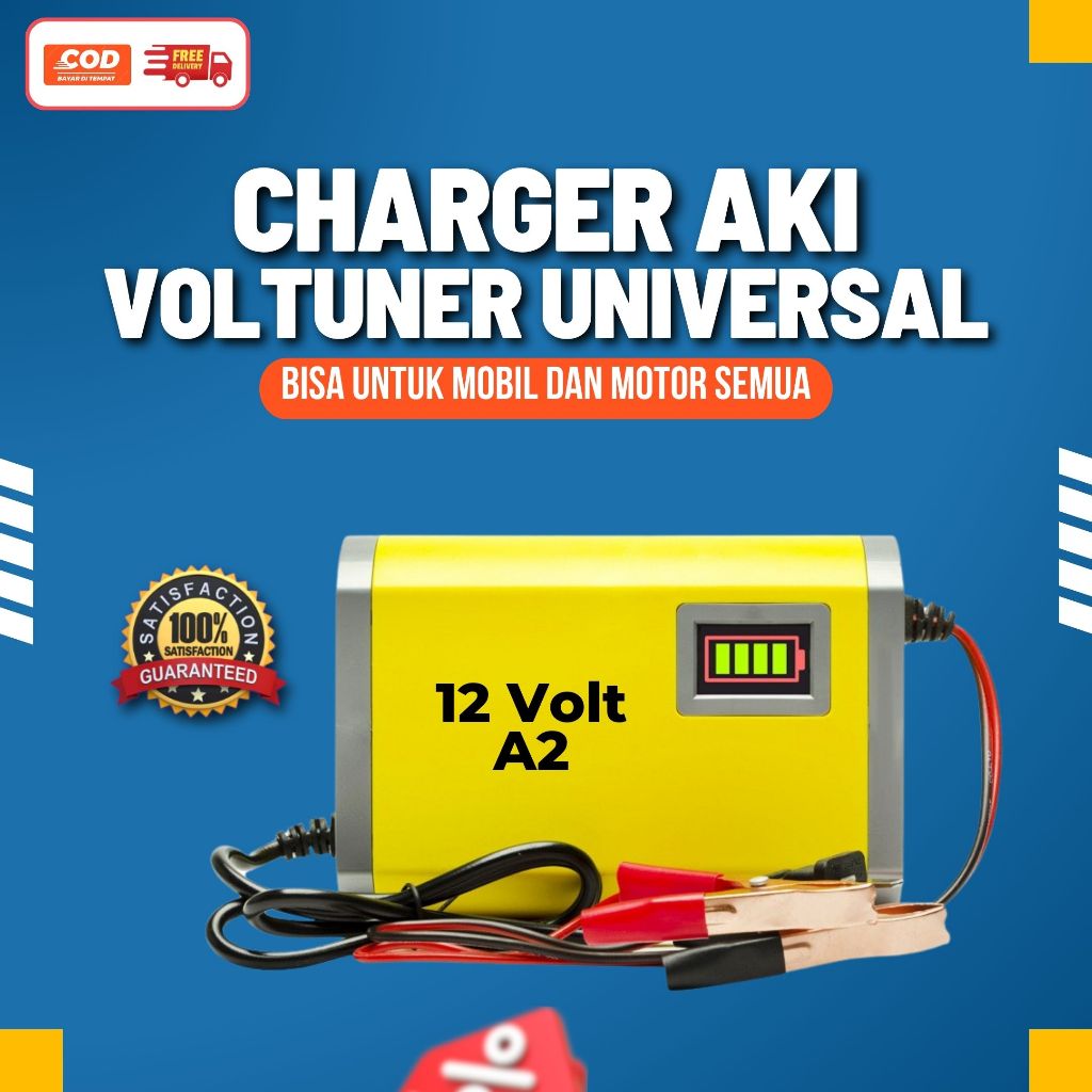 Charger Aki Motor dan Mobil | Charger Aki12V 2A | Cas Aki Baterai Motor, Mobil, Truk