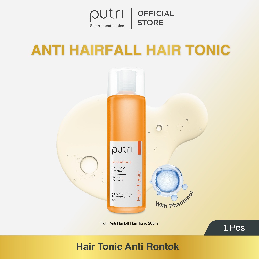 Putri Hair Tonic 200mL –  Anti Rambut Rontok, Lepek, Kusam | Hair Tonic Wangi Tahan Lama | Tonic Ram