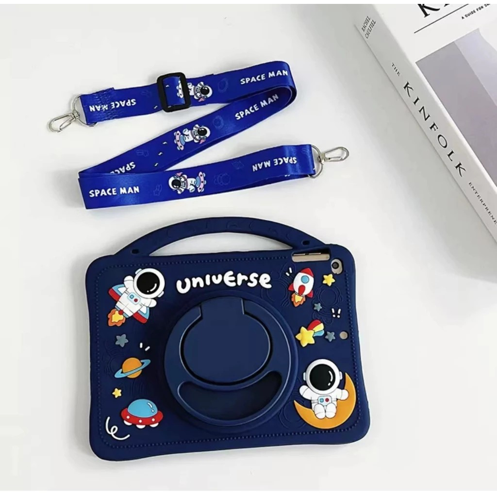 Case Huawei Matepad Pro 12.2 inch CasingTablet Silikon Case Anak Stand + Lanyard Motif Astronot Kids