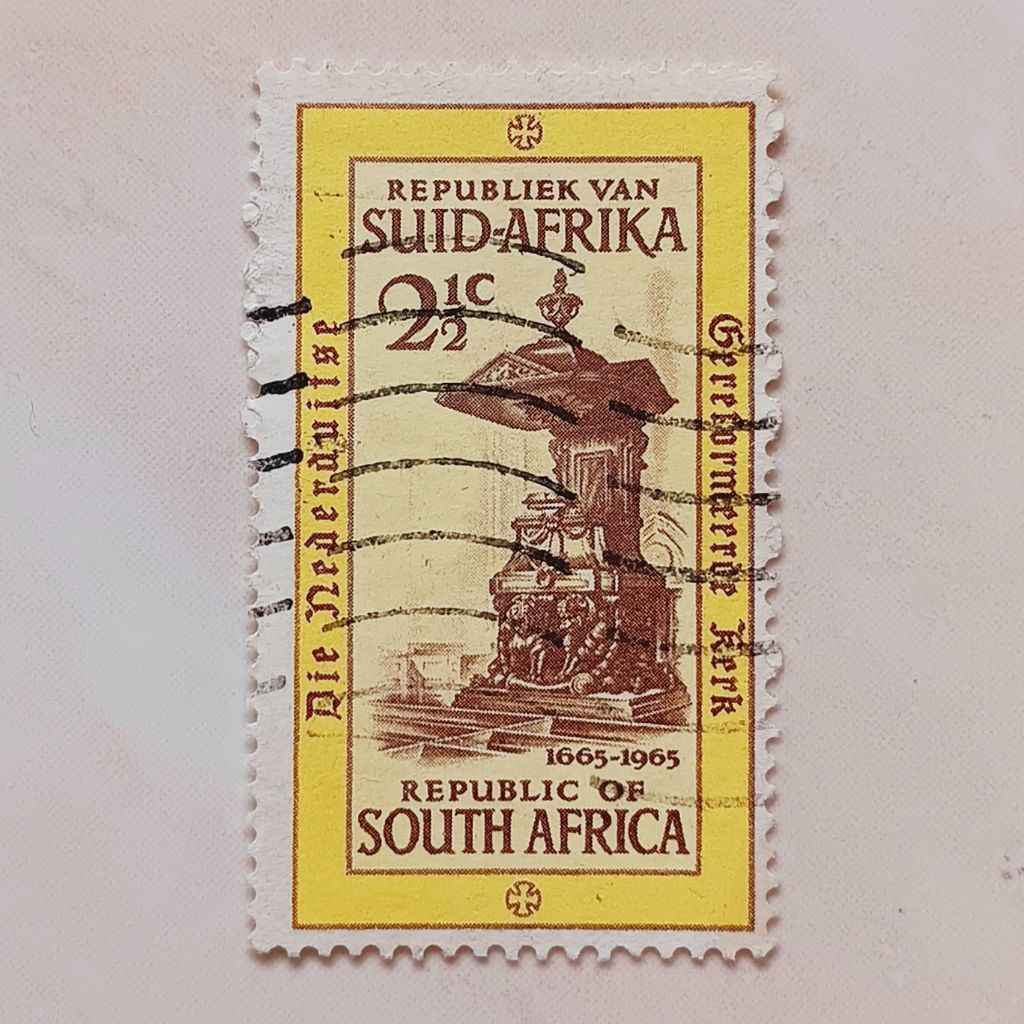 

(AD) Perangko Afrika Selatan 1965 Tercentenary of Dutch Reformed Church in South Africa - Pulpit in Groote Kerk, Cape Town 2½ cent Used