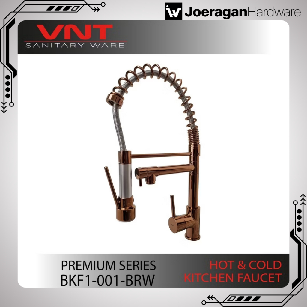 VNT Keran Cuci Piring Flexible Rose Gold Panas Dingin Kran Dapur Sink Restoran