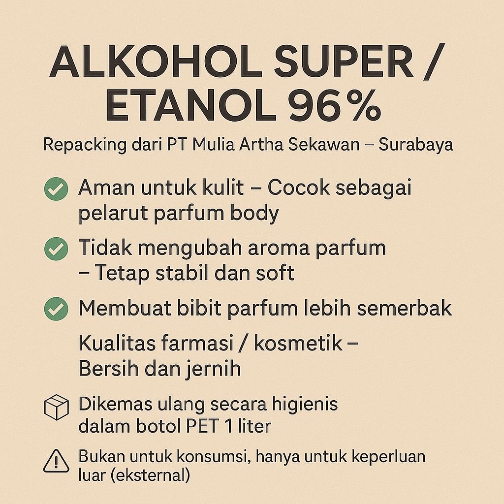 Alkohol parfum / Ethanol Super 96% / Alkohol Super