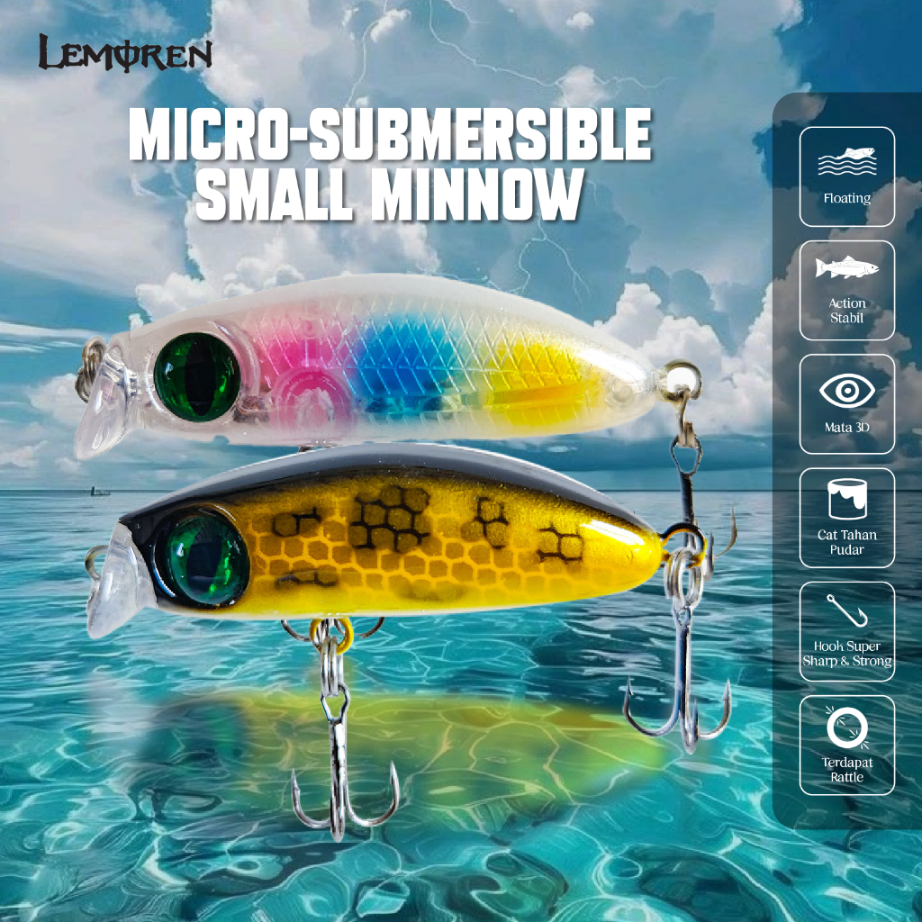 Umpan Minnow mini floating 2.5g/3.5cm mini popper Ultralight casting MN078