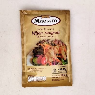 

Maestro Wijen Sangrai Salad Dressing Netto 100gr Salad Sauce Halal BPOM