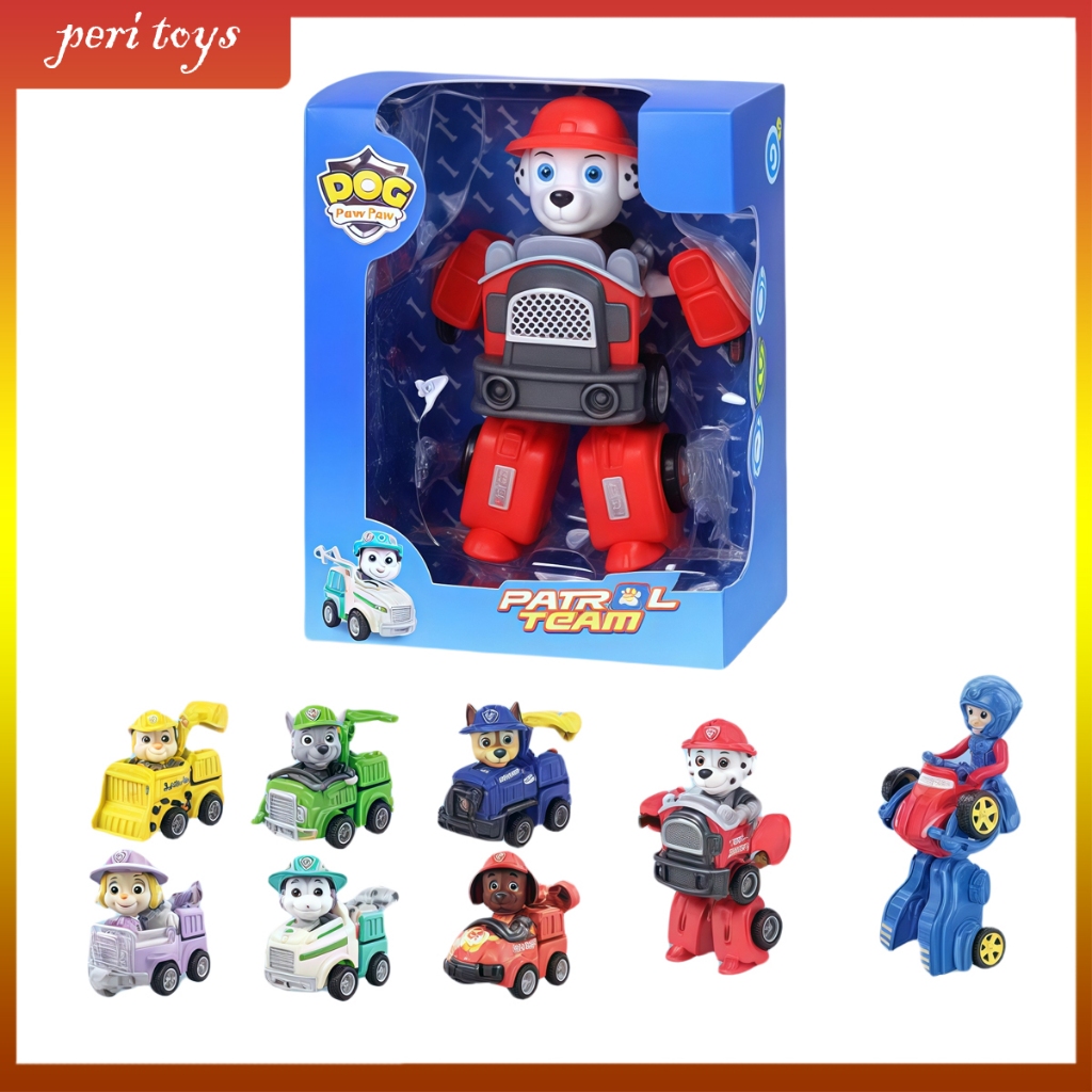 Mainan Paw / Mainan Anak Paw Patrol Deformation / Robot Bisa dilipat jadi Kendaraan Koleksi