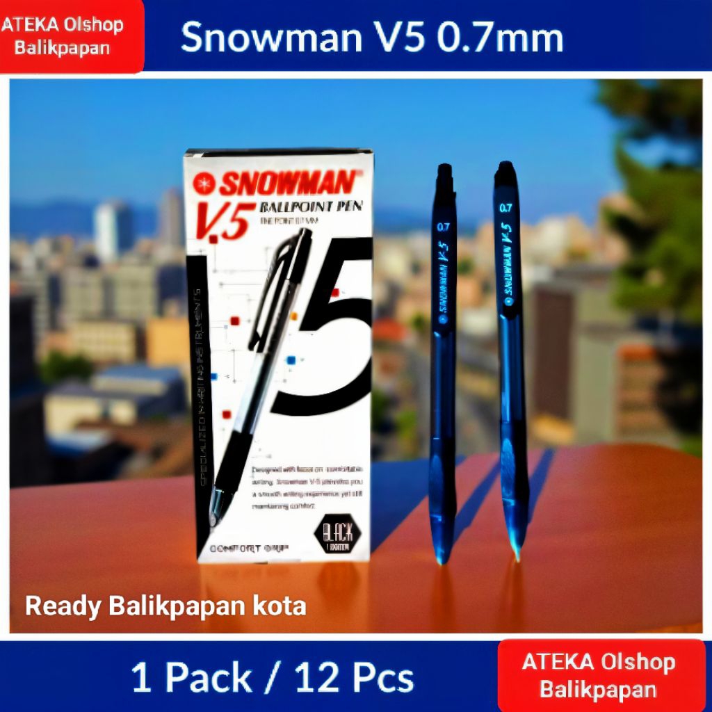 

Pulpen Snowman V5 0.7mm Balpoint Pen 1 pack (12pcs)