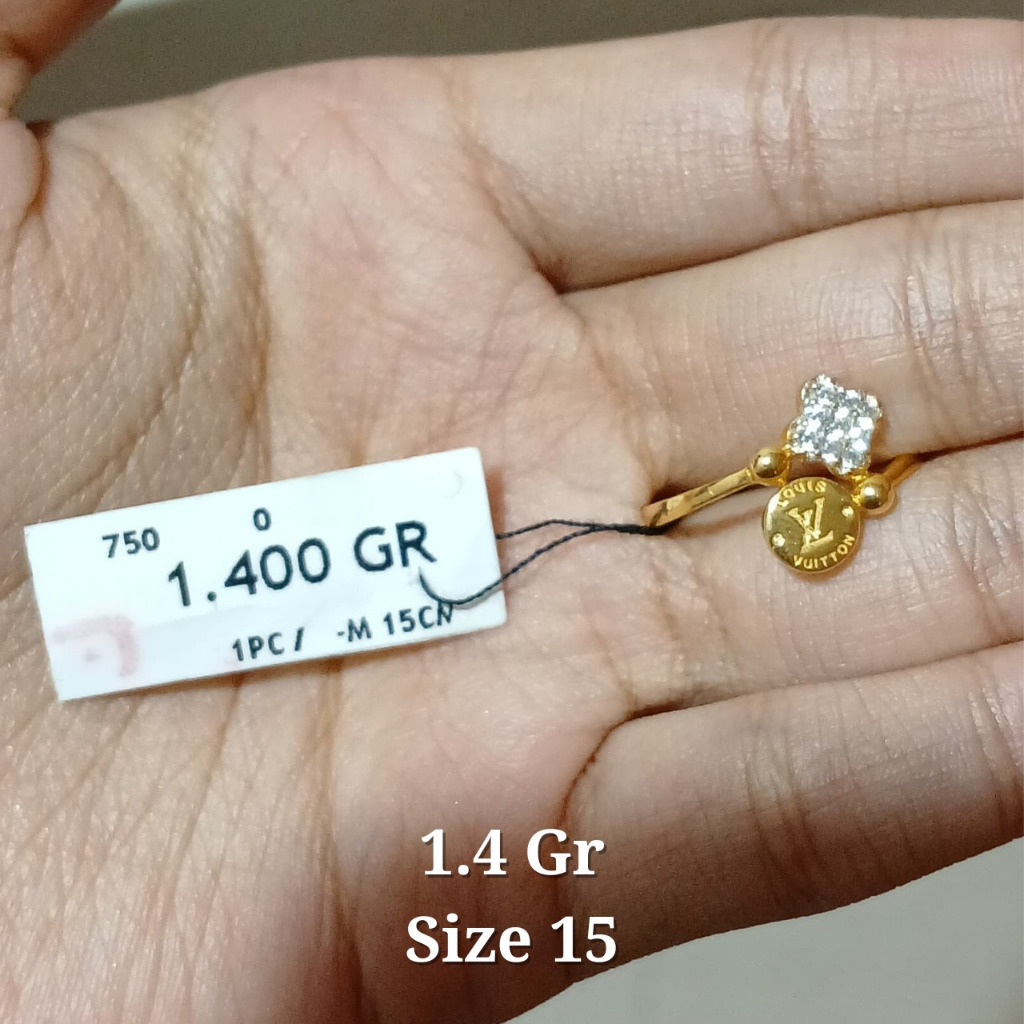 Cincin Emas 17K - Toko Emas Gajah Online - 1.4 Gr Kadar 750