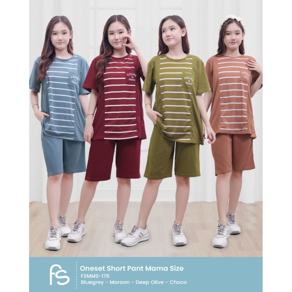 FOREVER SWEET-Setelan Baju Tidur Mama Size Celana Pendek
